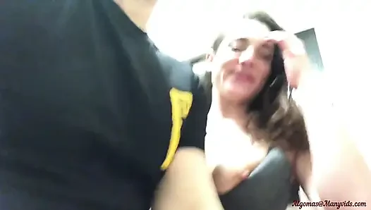 Horny Wife Get Her Mouth and Butt Fucked by a Housemate