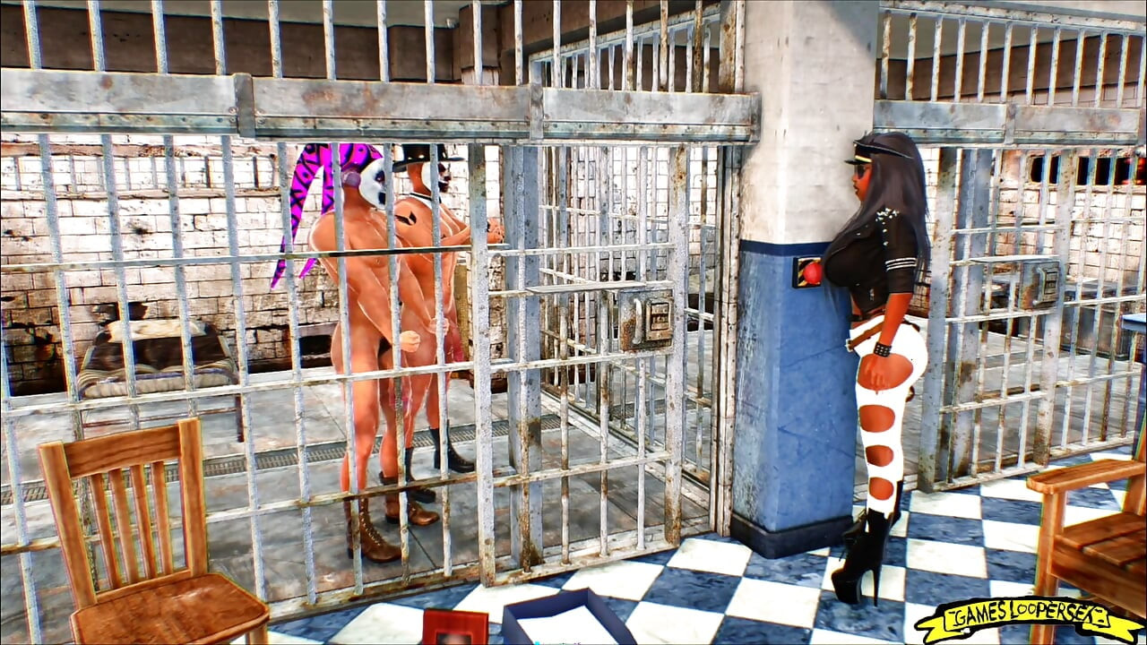 Klovnovi beže iz zatvora i jebu pandura sa 3D animacija sa velikim dupetom