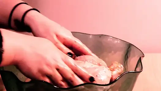 Fleischmassage fleisch auf spucke fleisch in meinem mund