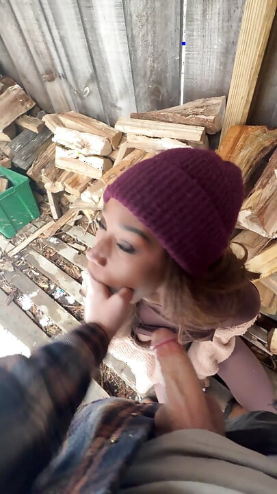 Hired Hauler Seduced by Hung Trans Girl for Bareback Woodshed Fuck - Vanniall Interracial POV Blowjob Anal