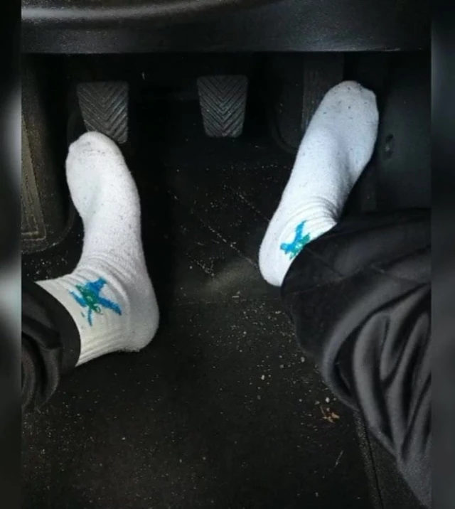 My white terry socks
