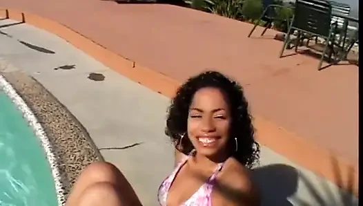 Teen Black Girl Next Door Is on Top of Guy and Riding His Older Cock
