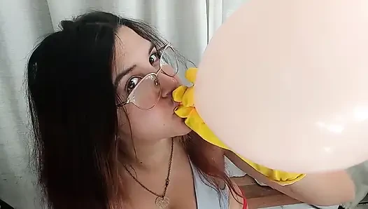 Latex Gloves Bubblegum and Balloon Blowing - Bunny Looner