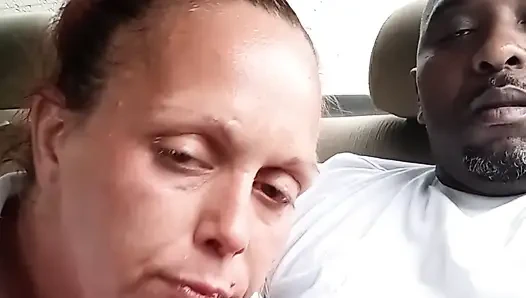 Street hooker blowjob in car. Cum in mounth