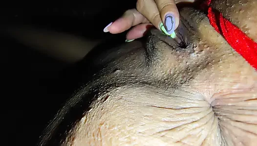 Hot stepsister shows her big curves and huge butt to her sadistic stepbrother, touches herself for him
