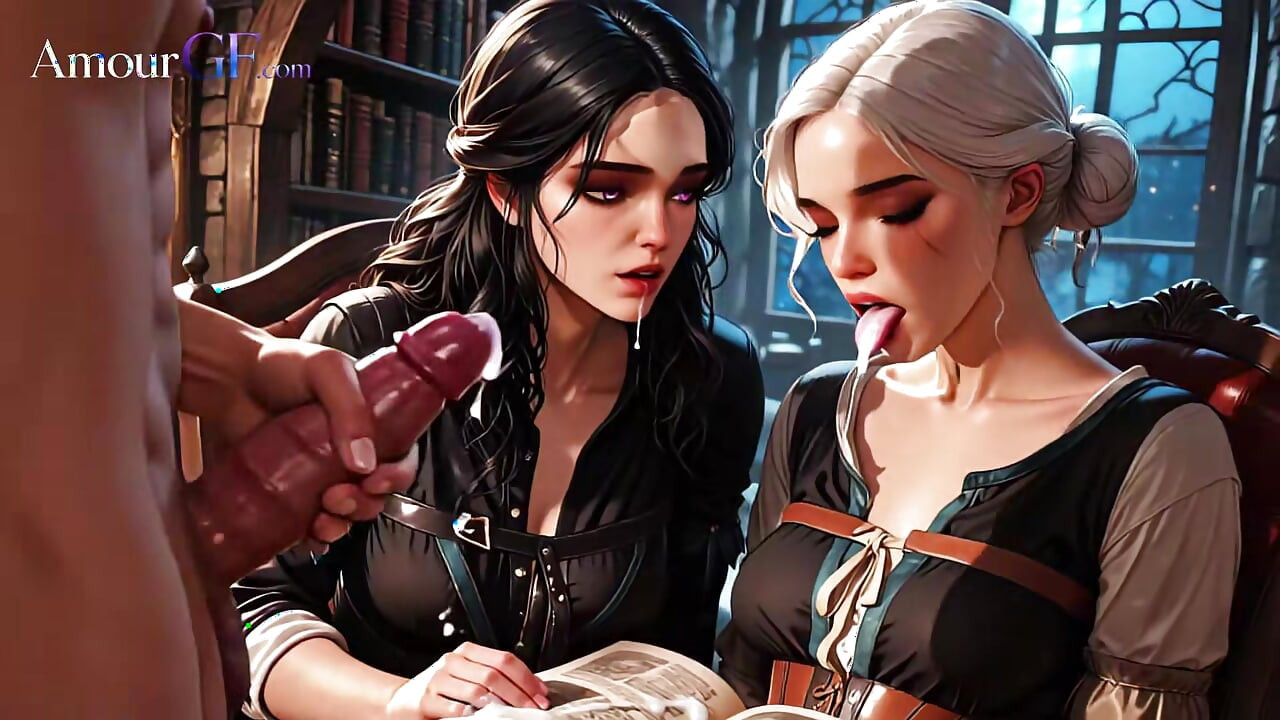 Cartoon sexfest explodes with POV cock in every Witcher fantasy hole - AI madness