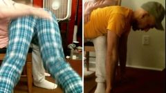 Me spanked in pajama bottoms