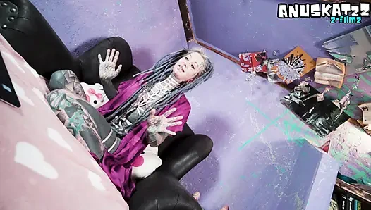 Tattoo model livestream with ANAL masturbation