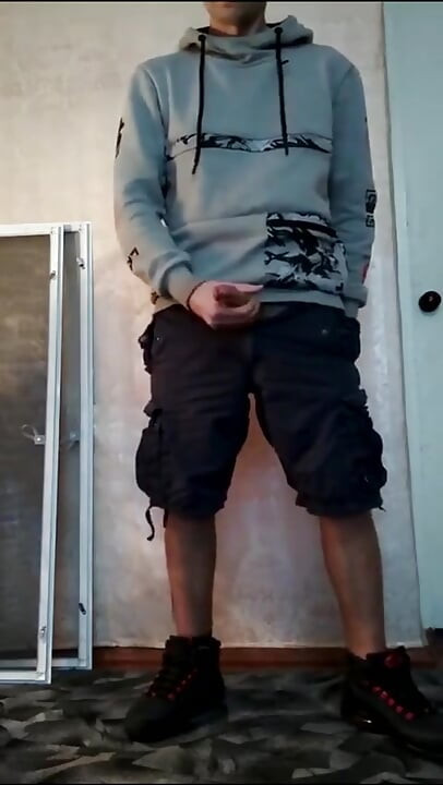 New Cargo Shorts Jerk off & Sneakers Cum