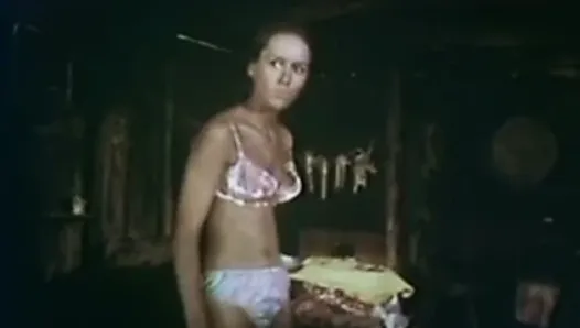 1970 movie getting dressed in floral satin panties