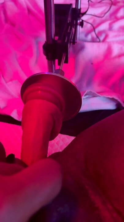 Trans woman alone with sex machine