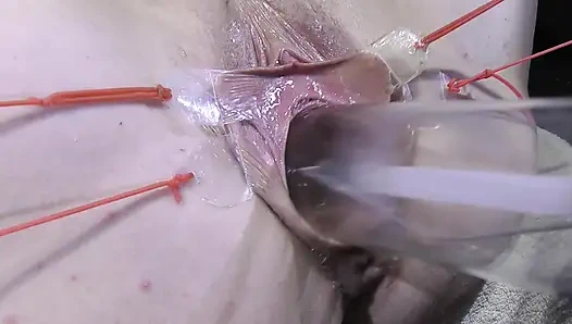 Far Spread Pussy Close up Fucking with Lamp 1000watt