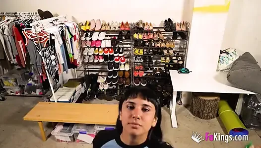 Petite but experienced Argentinian babe rides her employees cock for an ...