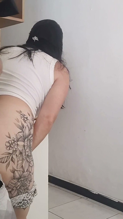 while my husband was in the shower I had sex with his friend, risky sex | Clip 1