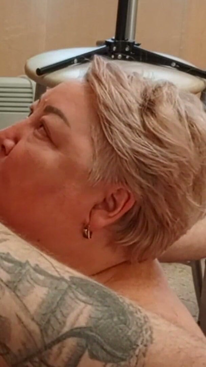 early in the morning, mother-in-law again milks my cock to a cumshot close up | Clip 1