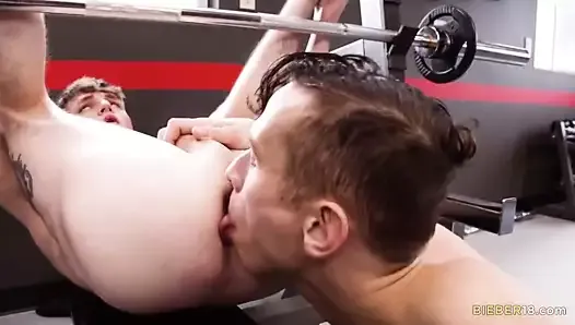 Hard workout and gay anal