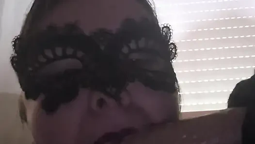 sucking a dildo