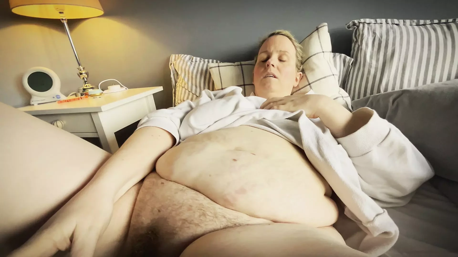 Just a Mom Bod Sucks a Hard Cock and Takes a Big Green Dildo Until She Cums