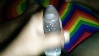 Mid Night Horny Gay Big Cock Condom Masturbation At Home Privately  Part 01