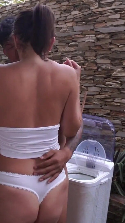 stepson catche stepmom wet tshirt & Fills Her Mouth with cum | Clip 1