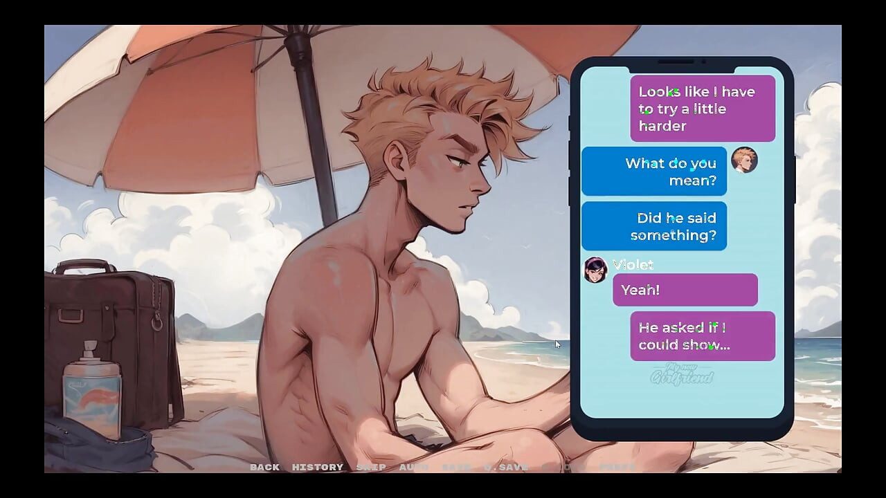 My New Girlfriend Taboo Hentai Game Ep.27 Accidental Boner at the Beach After Sexting My GF!
