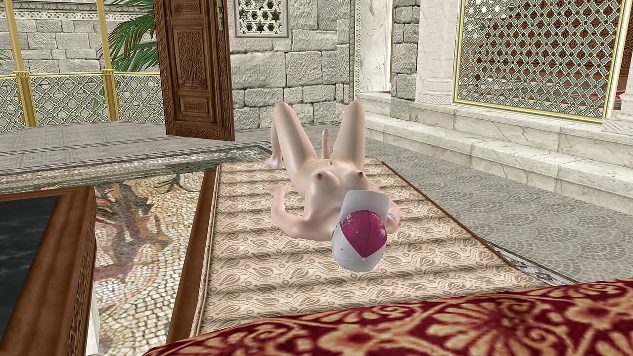 Beautiful Shemale Inserts Bottle in Ass on Bed 3D Cartoon Hentai
