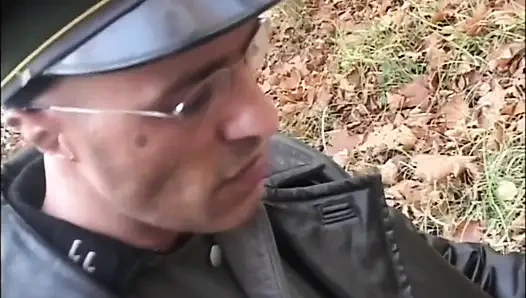 Young Black Woman with Nice Tits Fucked in the Woods by a Big Cock and Cumshot in Mouth