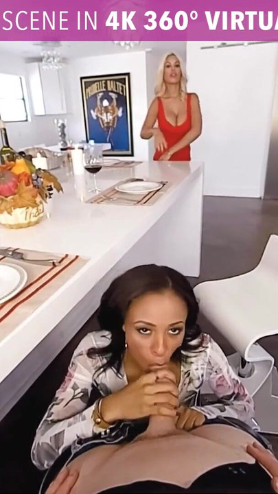 Unforgettable moment from "VR BANGERS Interracial Threesome After Dinner"
