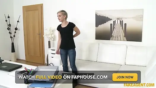 Fake Agent - Model Shows off Her Best Moves on the Desk