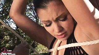 Dom-Sub Fun Outdoors! Jelena Jensen Spanks Aria Giovanni!