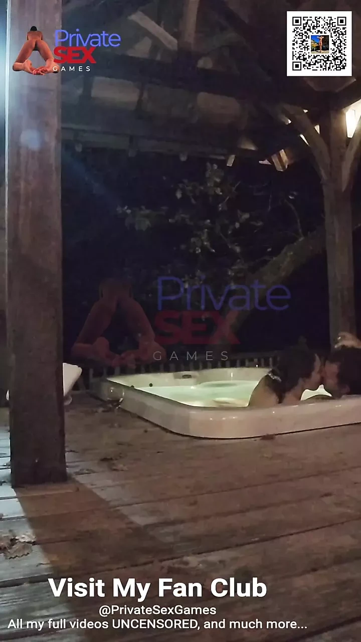 Deep throat in the sauna and orgasm in the jacuzzi with my stepbrother
