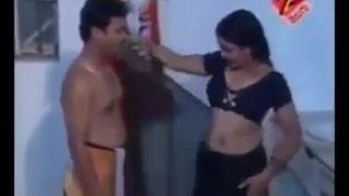 Black sari hot aunty