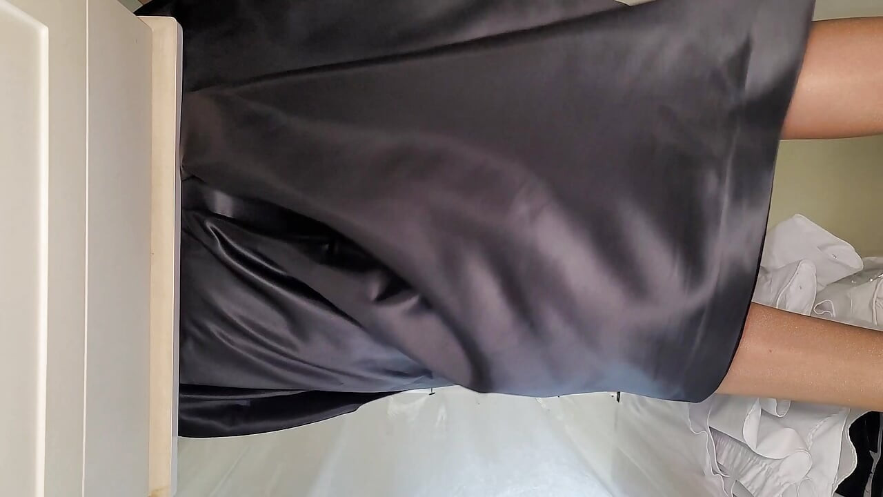 Long satin lined formal skirt