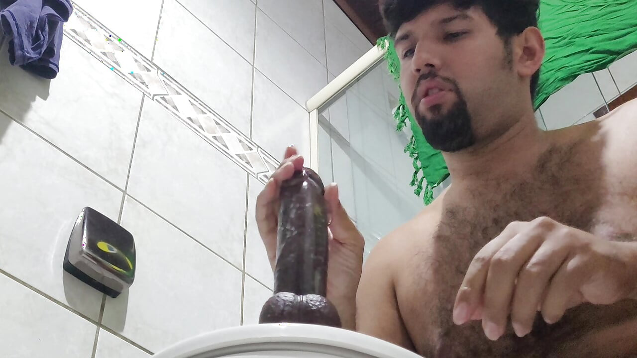 Trying the first dildo I got from a client – deep gagging & drooling mess