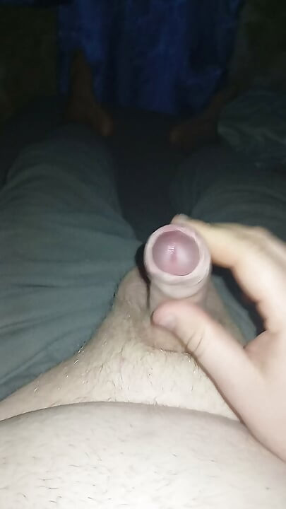 Fat gay jerking uncut cock but no cum