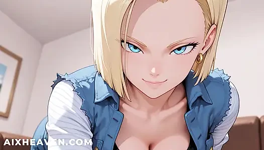 Android 18 fickt Krillin auf der wohnzimmercouch! Unzensierter dragon ball z hentai
