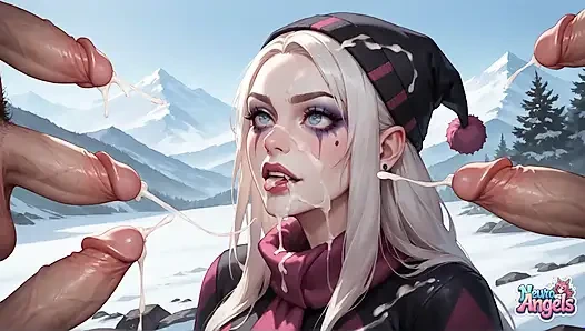 Der nasse Höhepunkt der Schneekönigin in Alpengipfeln