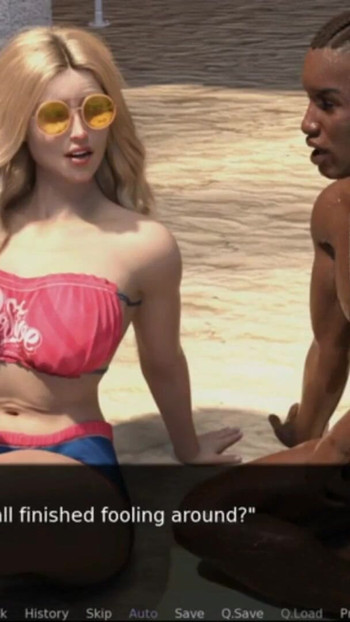 Emotional moment from "AWAM Sex scene - Big Black Cocks on the beach - Interracial - kimmytoonssuck"