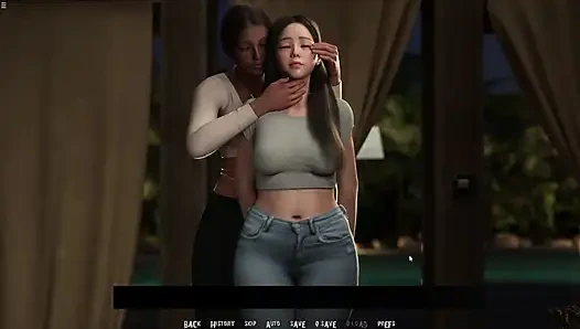 Three Lesbian Girls Having Fun Touching Boobs And Ass