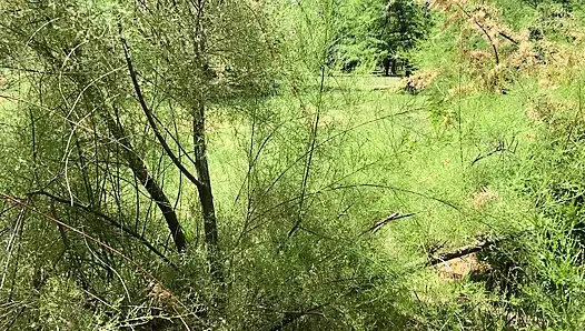 Fuck and cum in thong in public park summer