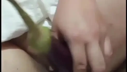 Playing Eggplant Pussy