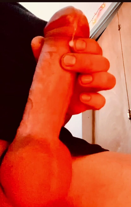 Jacking my hard cock till cum pours out