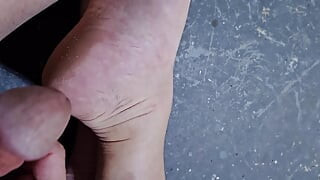 Sitting on my garage floor looking at my feet until I climax over them