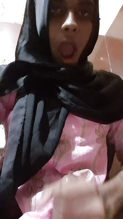 Asian sissy hijabi masterbation  fingering and spitt fetish