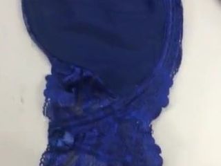 cum in blue bra cup