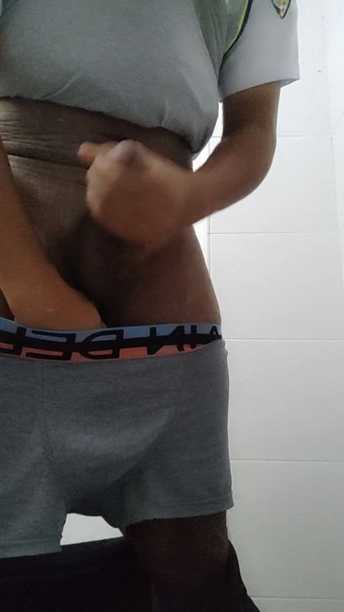 Solo male with big black dick cum a big load