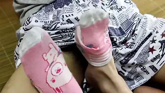 China Student's Sexy soles and toes and feet footjob
