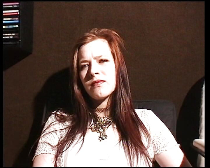 Redhead German bitch stuffs her twat with big didlo