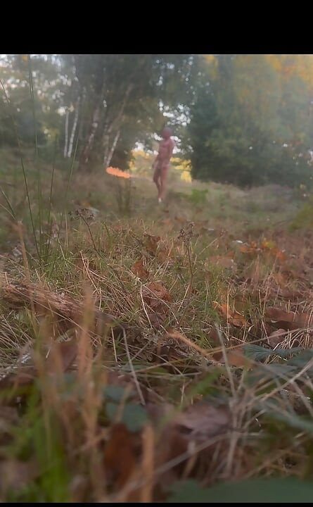 Vêtements laissés dans la voiture.  Une heure de marche à poil de la voiture et de retour dans les bois pieds nus