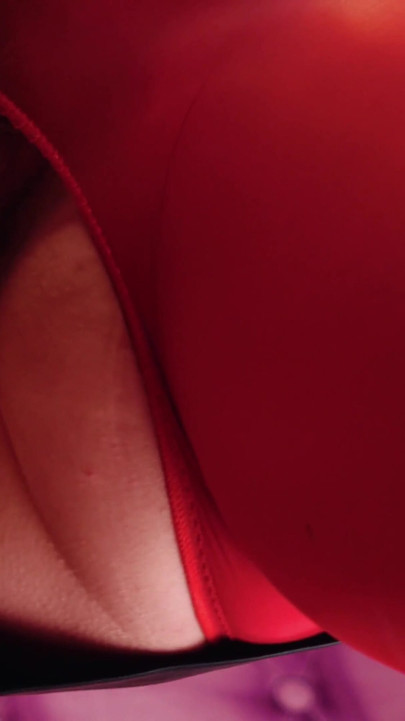 Memorable moment from "Teasing by red hot shiny crotchless pantyhose, amazing curvy MILF Arya Grander"
